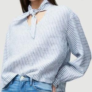 FRAME Handkerchief Striped Linen Topshirt